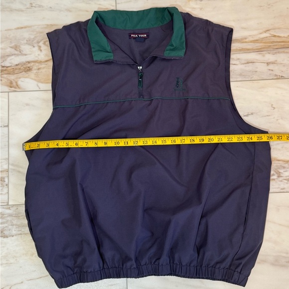 PGA Tour TPC Tampa Bay 1/4 Zip Windbreaker Golf Vest XL Navy Green - Picture 7 of 8